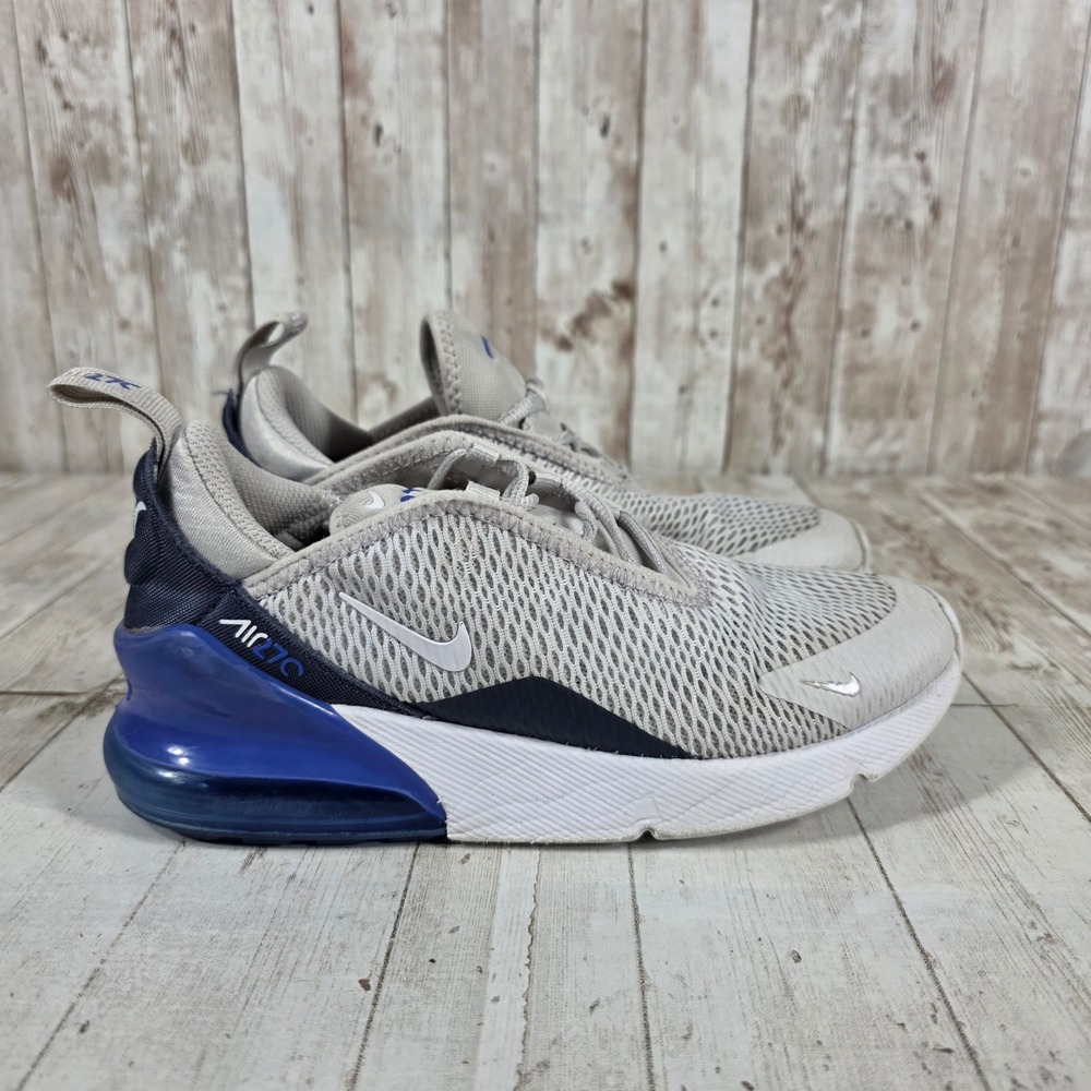 Nike Air Max 270 Kids Wolf Grey Hyper Royal AO2372-041 Size 2.5Y